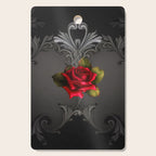 Gothic Glamour Red Rose Black Ornamental Glam Cutting Board Gallery Image 1