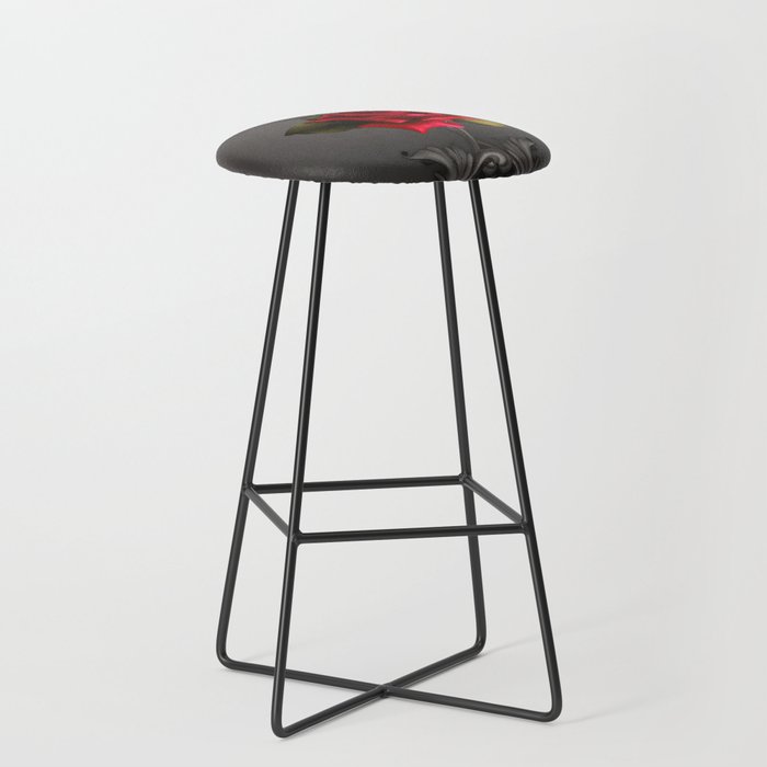 Gothic Glamour Red Rose Black Ornamental Glam Stool Gallery Image 1