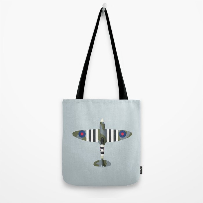 Spitfire WWII Fighter Aircraft - Grey Tote Bag Gallery Image 2