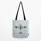 Spitfire WWII Fighter Aircraft - Grey Tote Bag Gallery Image 2
