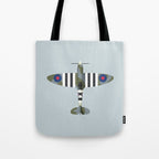 Spitfire WWII Fighter Aircraft - Grey Tote Bag Gallery Image 1