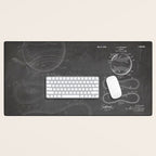 Baseball Patent - Softball Art - Black Chalkboard Desk Mat Gallery Image 1