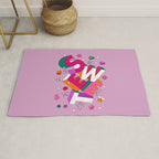 SWEET - colorful typography on pink Rug Gallery Image 1