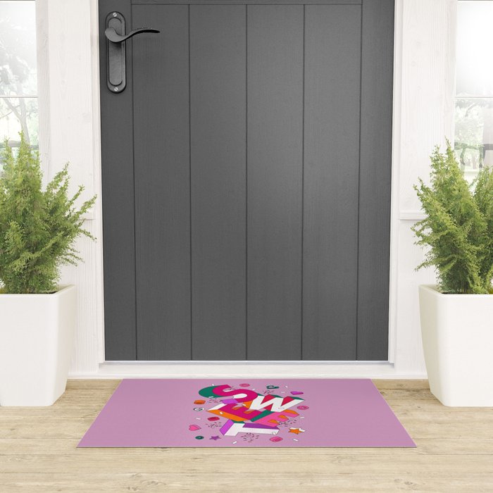 SWEET - colorful typography on pink Welcome Mat Gallery Image 3