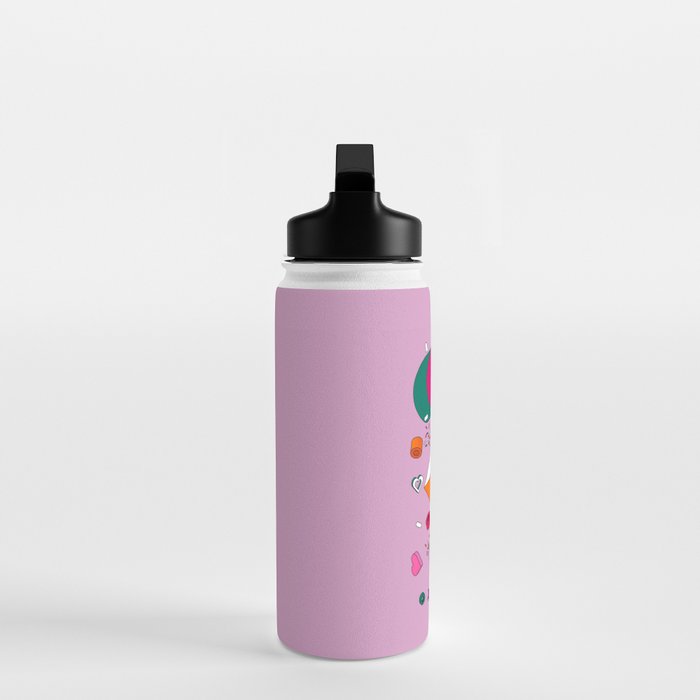 SWEET - colorful typography on pink Water Bottle Gallery Image 3
