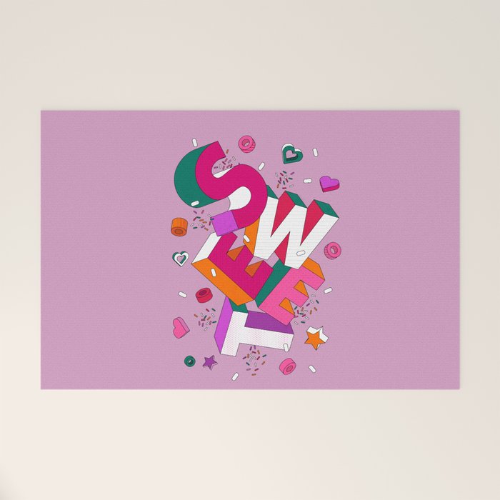SWEET - colorful typography on pink Welcome Mat Gallery Image 1