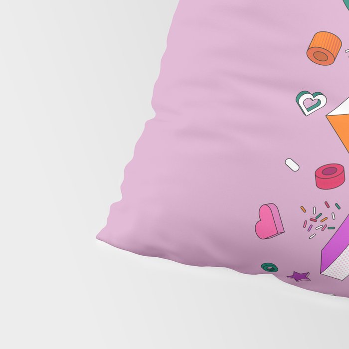 SWEET - colorful typography on pink Pillow Sham Gallery Image 4