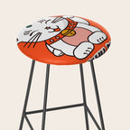Lucky Cat Illustration Stool Gallery Image 2