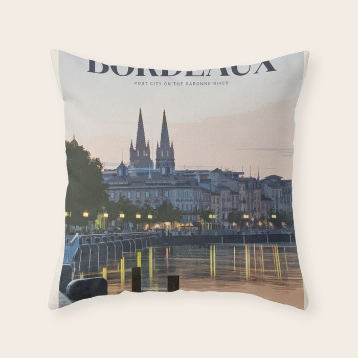Visit Bordeaux Throw Pillow Gallery Image 6