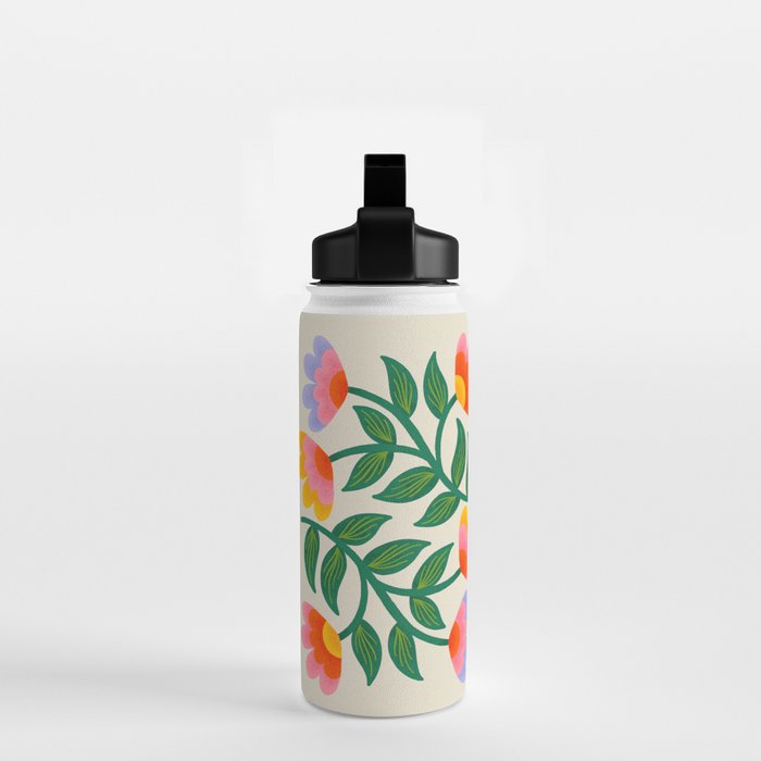 Symmetrical Flowers 1 Water Bottle Gallery Image 2