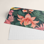 Toucans & Hibiscus, Floral Dark Jungle Blossom, Birds Animals Forest Botanical, Graphic Art Nature Wildlife Wrapping Paper Gallery Image 2
