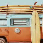 Surf Van II - Vintage Coastal Adventure Print Coffee Mug Gallery Image 2