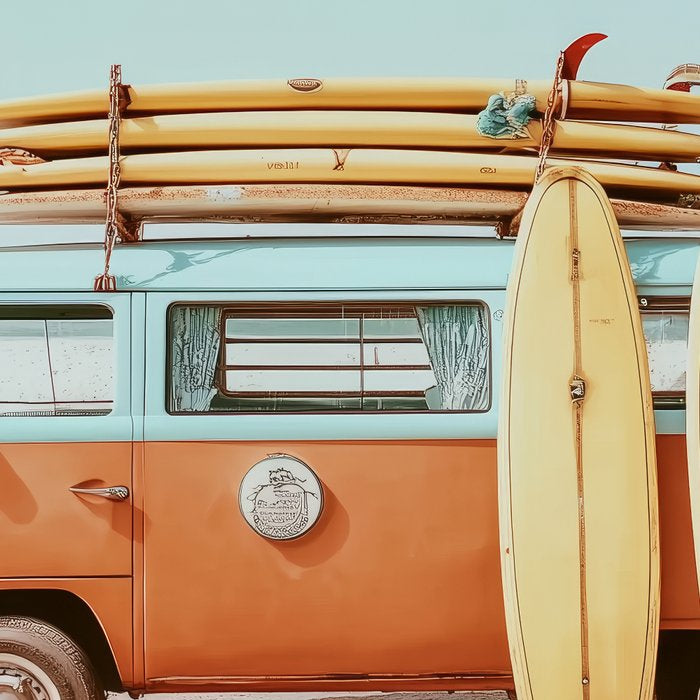 Surf Van II - Vintage Coastal Adventure Print Coffee Mug Gallery Image 2