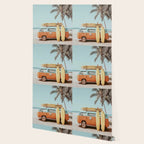 Surf Van II - Vintage Coastal Adventure Print Wallpaper Gallery Image 2