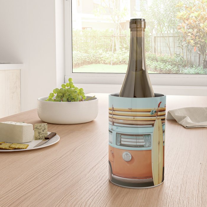 Surf Van II - Vintage Coastal Adventure Print Wine Chiller Gallery Image 4