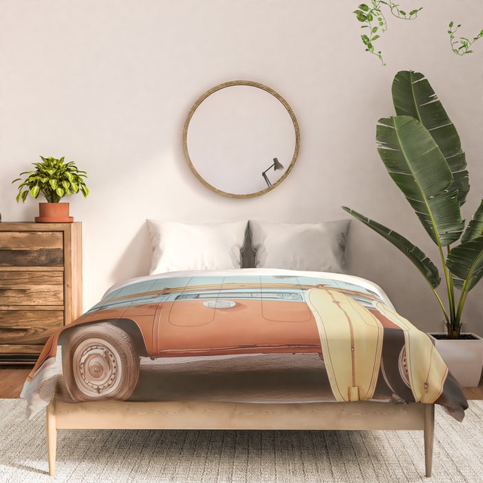 Surf Van II - Vintage Coastal Adventure Print Comforter Gallery Image 3