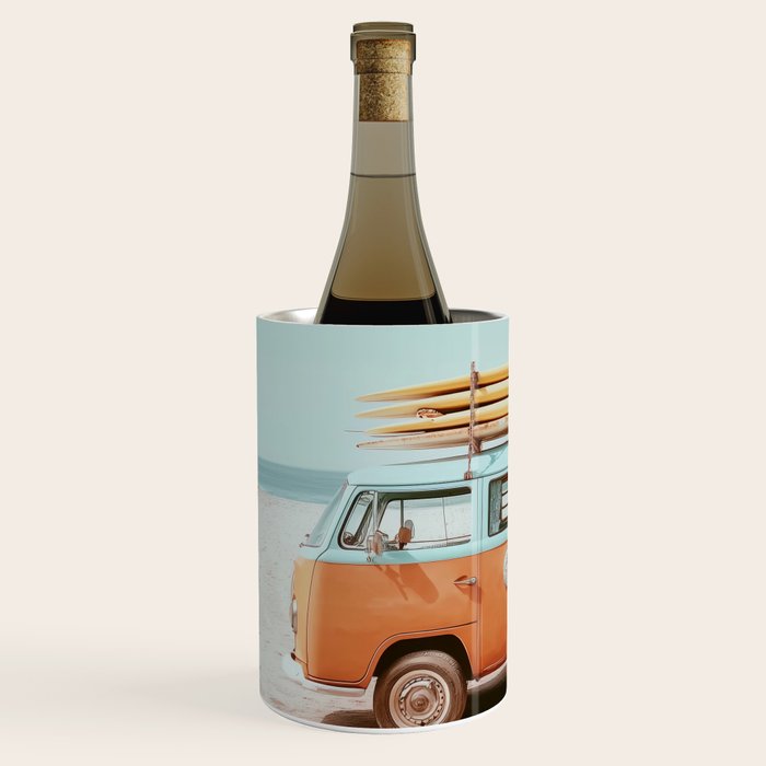 Surf Van II - Vintage Coastal Adventure Print Wine Chiller Gallery Image 2