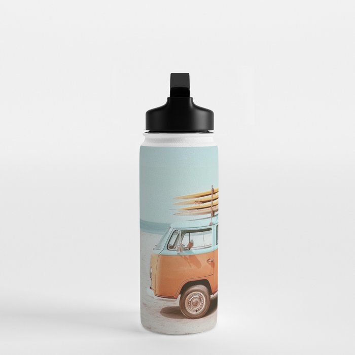 Surf Van II - Vintage Coastal Adventure Print Water Bottle Gallery Image 3
