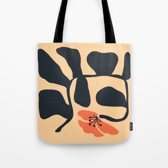 Midcentury Hibiscus Tote Bag Gallery Image 1