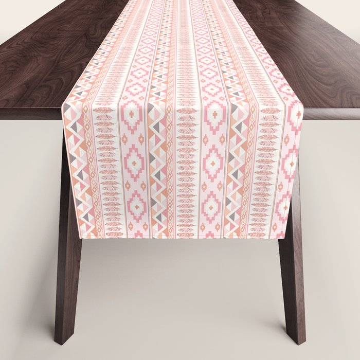 Pink Boho Tribal Aztec Table Runner Gallery Image 1