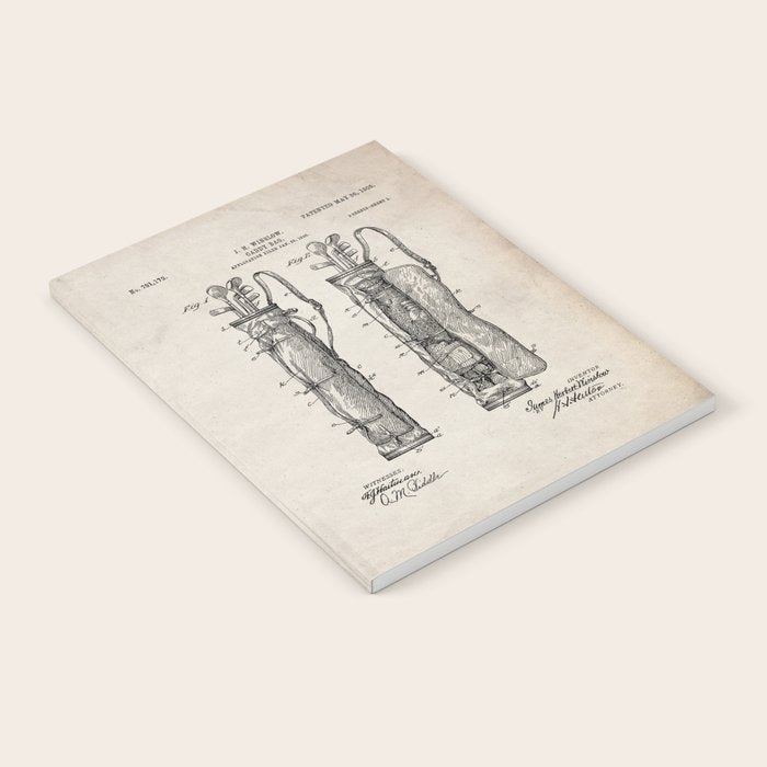 Golf Bag Patent - Caddy Art - Antique Notebook Gallery Image 2