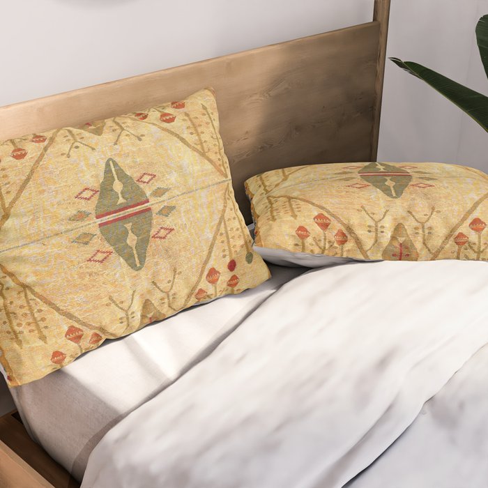 Bikaner Dhurrie Northwest Indian Kilim Print Pillow Sham Gallery Image 2