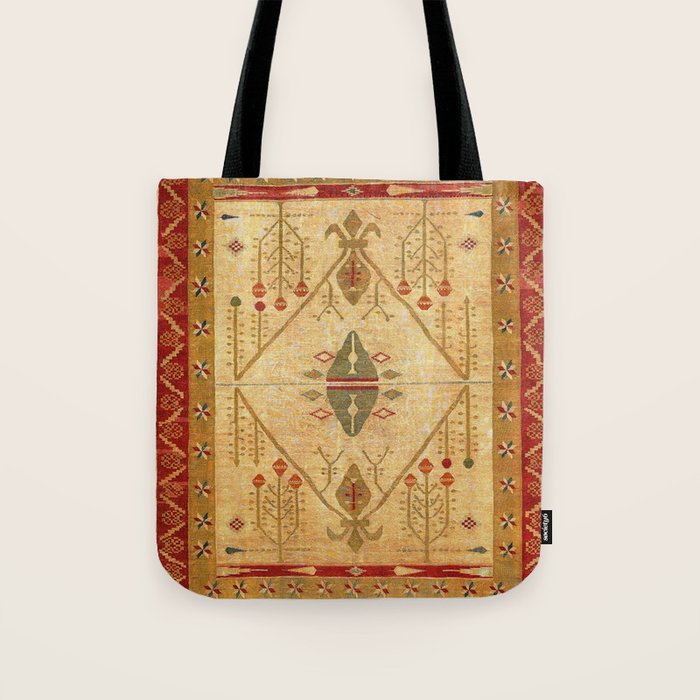 Bikaner Dhurrie Northwest Indian Kilim Print Tote Bag Gallery Image 1