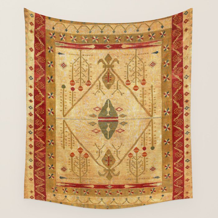 Bikaner Dhurrie Northwest Indian Kilim Print Wall Tapestry Gallery Image 1