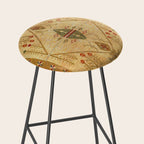 Bikaner Dhurrie Northwest Indian Kilim Print Stool Gallery Image 2