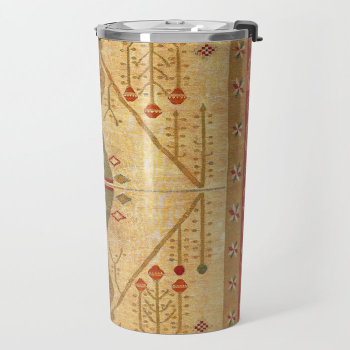 Bikaner Dhurrie Northwest Indian Kilim Print Travel Mug Gallery Image 2