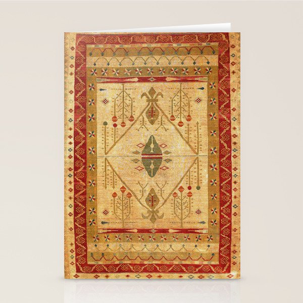 Bikaner Dhurrie Northwest Indian Kilim Print Stationery Card Gallery Image 1