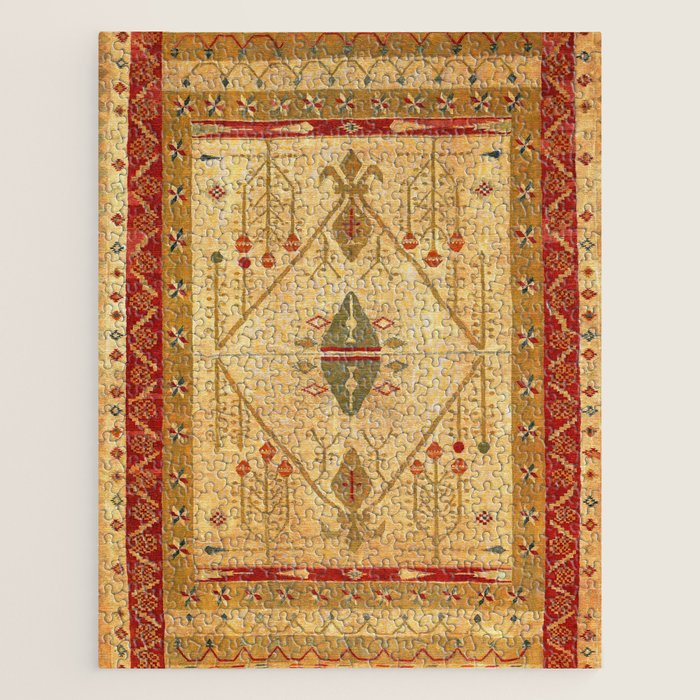 Bikaner Dhurrie Northwest Indian Kilim Print Jigsaw Puzzle Gallery Image 1