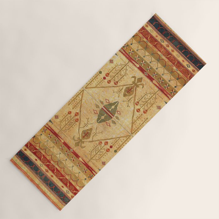 Bikaner Dhurrie Northwest Indian Kilim Print Yoga Mat Gallery Image 1