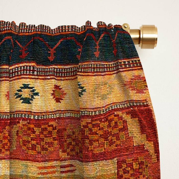 Bikaner Dhurrie Northwest Indian Kilim Print Window Curtain Gallery Image 2