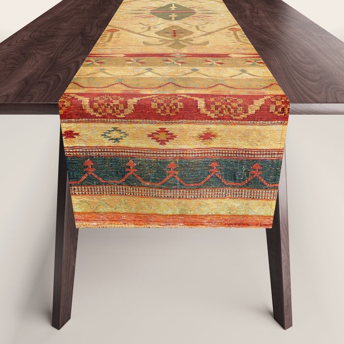 Bikaner Dhurrie Northwest Indian Kilim Print Table Runner Gallery Image 1