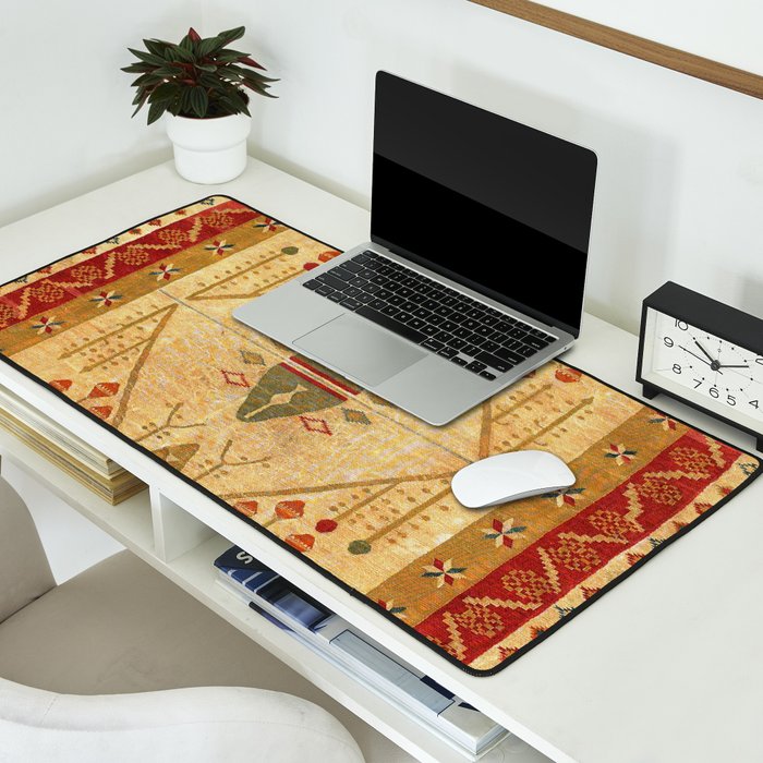 Bikaner Dhurrie Northwest Indian Kilim Print Desk Mat Gallery Image 2