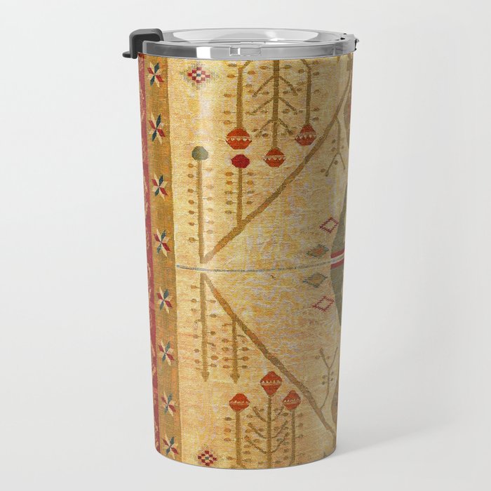 Bikaner Dhurrie Northwest Indian Kilim Print Travel Mug Gallery Image 3
