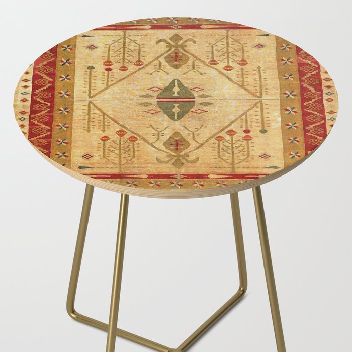 Bikaner Dhurrie Northwest Indian Kilim Print Side Table Gallery Image 2