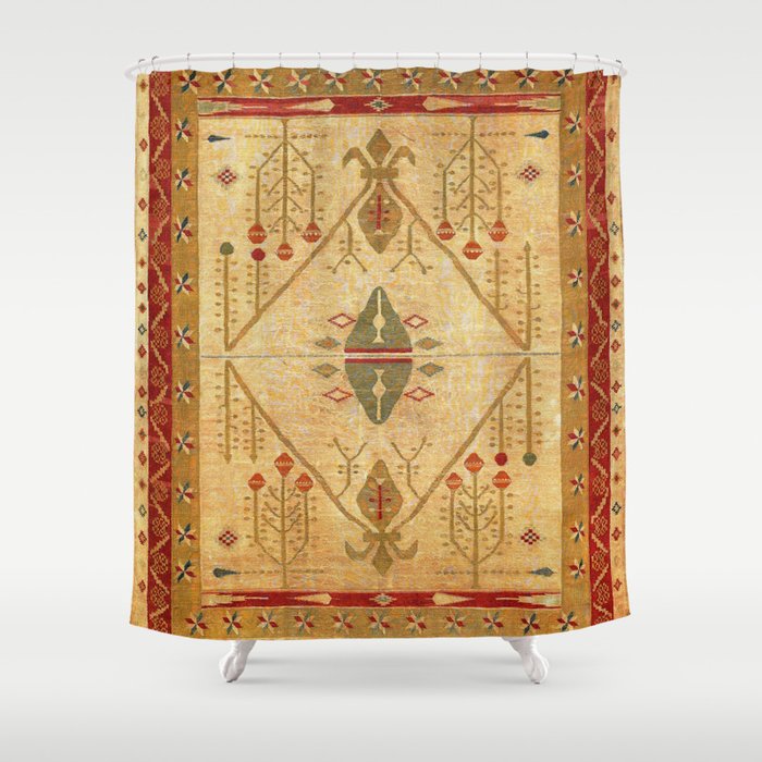 Bikaner Dhurrie Northwest Indian Kilim Print Shower Curtain Gallery Image 1