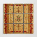 Bikaner Dhurrie Northwest Indian Kilim Print Wood Wall Art Gallery Image 1