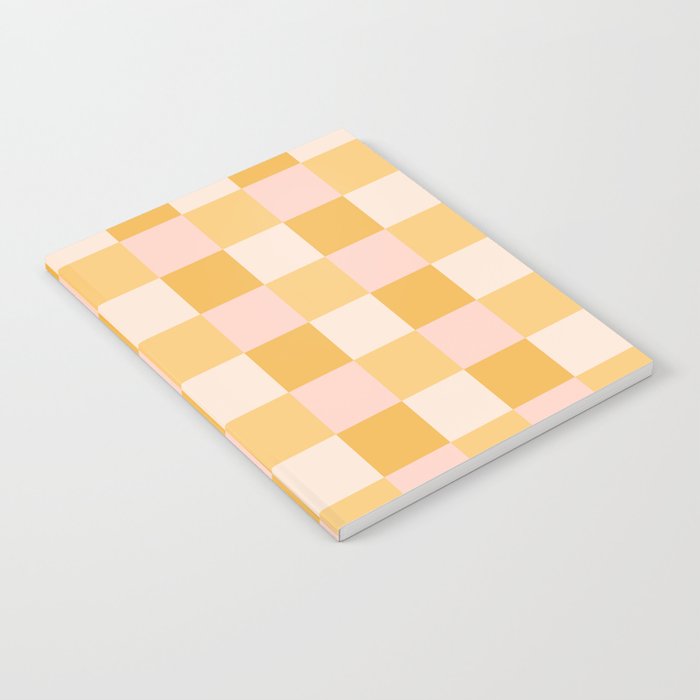 Yellow and peachy pink checks Notebook Gallery Image 2