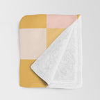 Yellow and peachy pink checks Throw Blanket Gallery Image 3