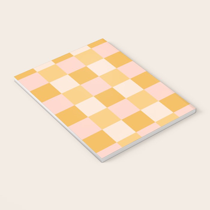 Yellow and peachy pink checks Notebook Gallery Image 3