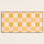 Yellow and peachy pink checks Desk Mat Gallery Image 3