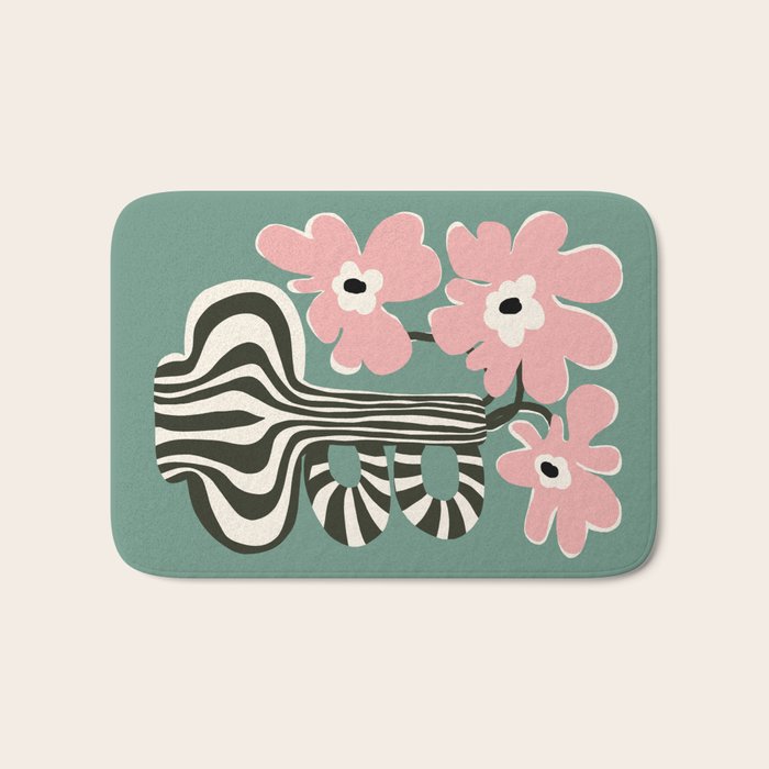 Floral strip  Bath Mat Gallery Image 1