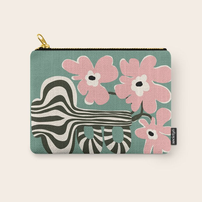 Floral strip  Carry All Pouch Gallery Image 1