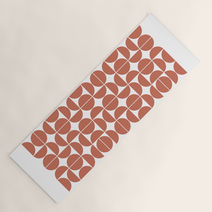Mid Century Modern Geometric 04 Terracotta Yoga Mat Gallery Image 1
