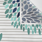 Floral Prints, Gray, Teal and Blue, Abstract Art Wall Tapestry Gallery Image 3