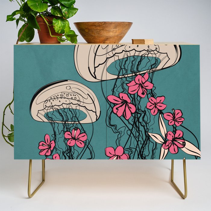 Floral Jellyfishes 1 Credenza Gallery Image 1