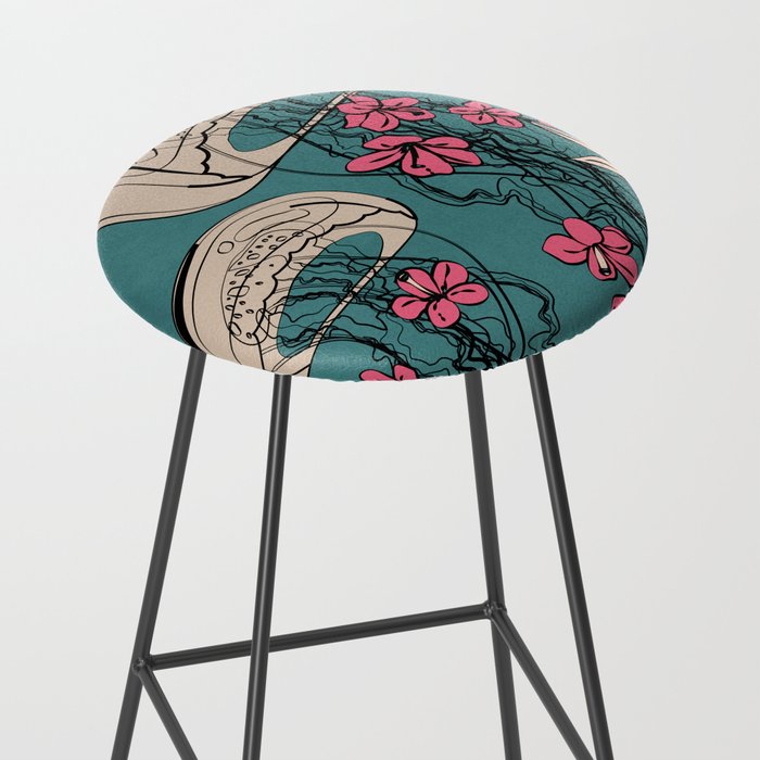 Floral Jellyfishes 1 Stool Gallery Image 2